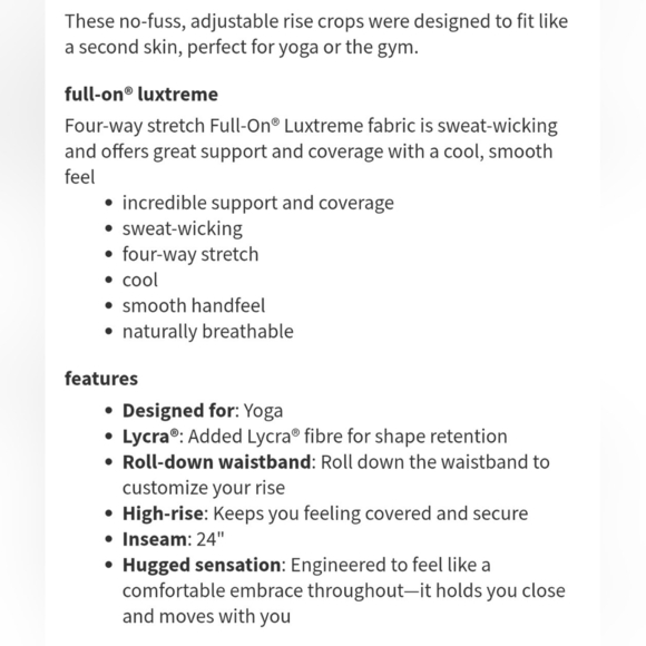 Lululemon Wunder Under Crop II Special Edition Scallop 24" Frosted Rose Multi 10 - Picture 15 of 16